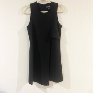 Karen Kane Mini Shift Dress Asymmetric Front Hem Sleeveless Women size XS Black